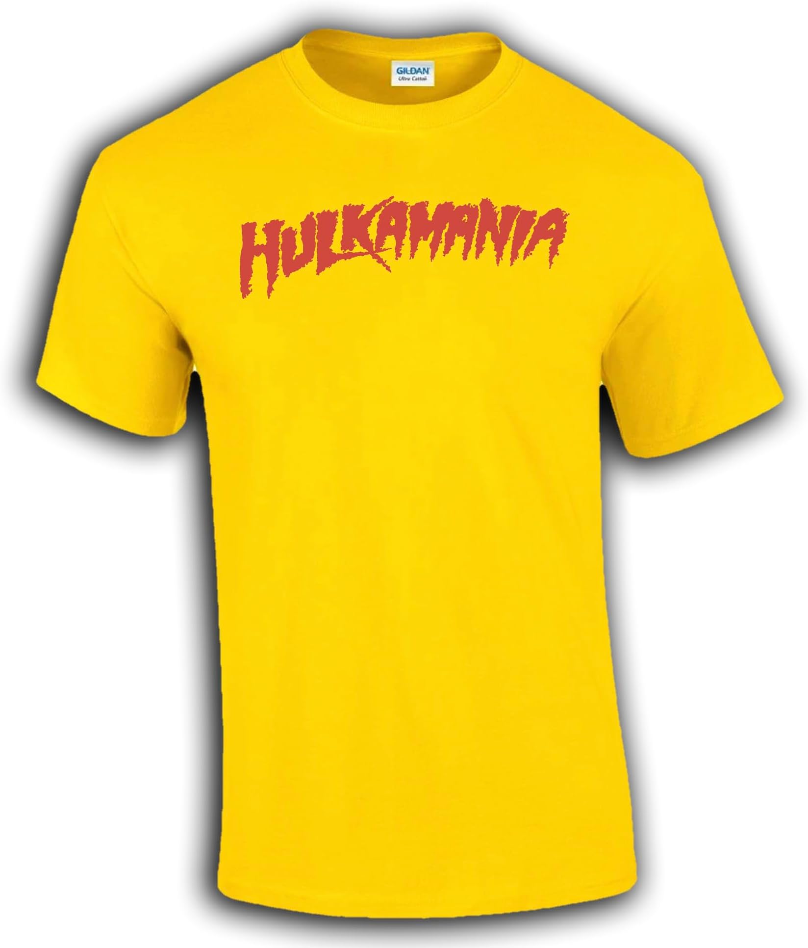 Hulkamania Hulk Hogan Tshirt Fancy Dress Stag Doo (UK, Alpha, XXL, Regular, Regular, Yellow)