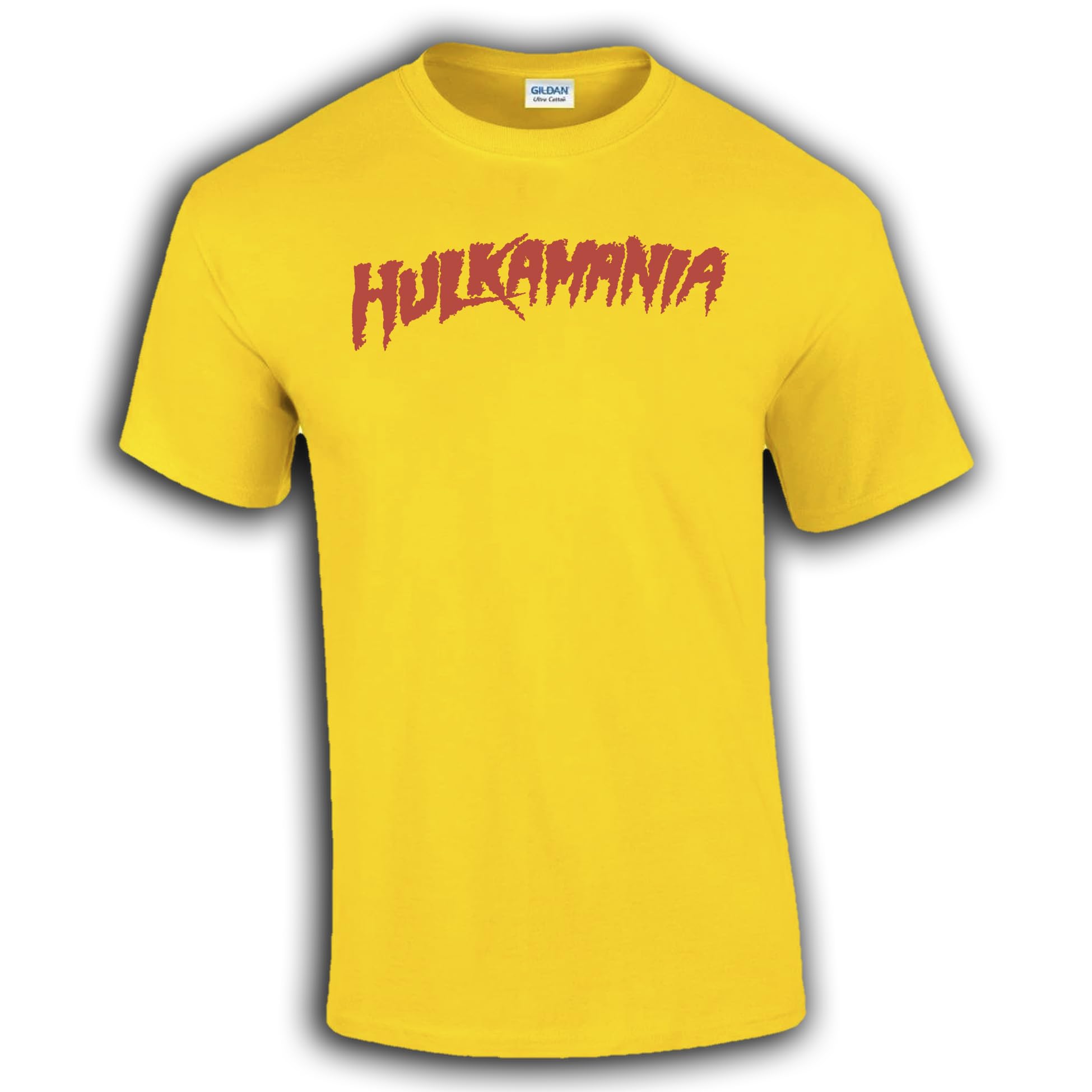 Hulkamania Hulk Hogan Tshirt Fancy Dress Stag Doo (UK, Alpha, M, Regular, Regular, Yellow)