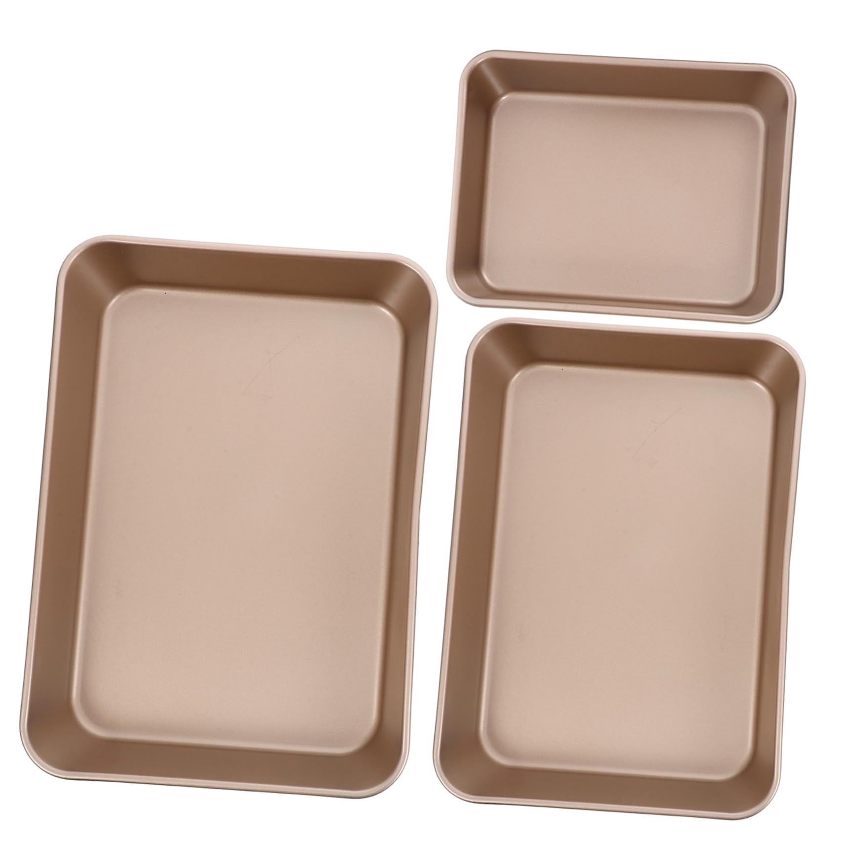 ULTECHNOVO 3pièces Moules à Pâtisserie Rectangulaires Tôle Acier Antiadhésifs Pour Biscuits Lasagnes Pain