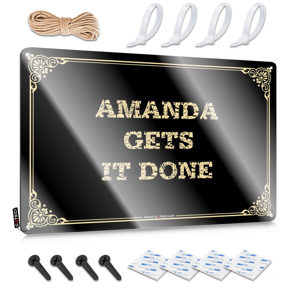 Funny Vintage Signs Home Entrance Decor Porch Clean Accessories Amanda Gets It Done - Easy To Hang Art(30X40CM)