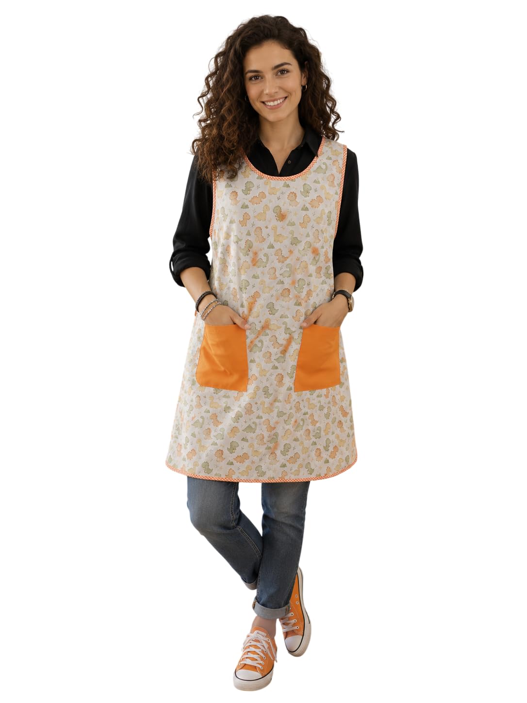 Galba® | Bata Cruzada Japonesa Maestra | Estampado Dinos Baby | Algodón | Talla L-XL | Uniforme Artesanal con Regalo