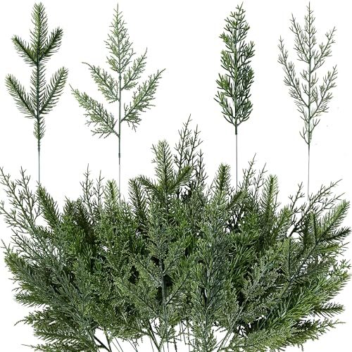 Sggvecsy 40 Pcs Artificial Pine Branches Assorted...