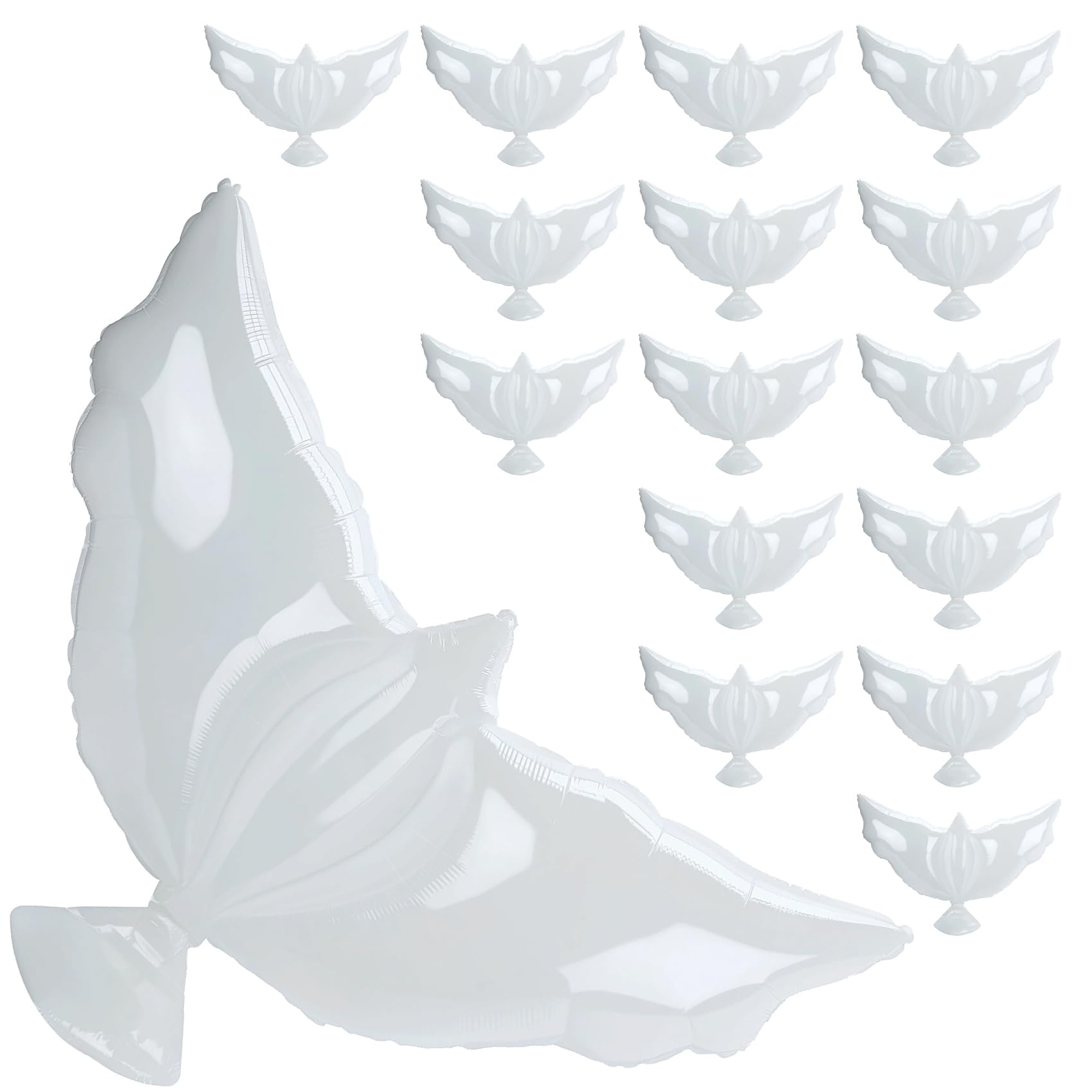 View 1 of 16 PCS 41 Inch Peace Dove Balloons Celebration of Life Favors Large White Mylar Foil Helium Pigeon Angel Memorial Balloons Wedding Funeral Birthday Charity Party Decor Supply in Heaven