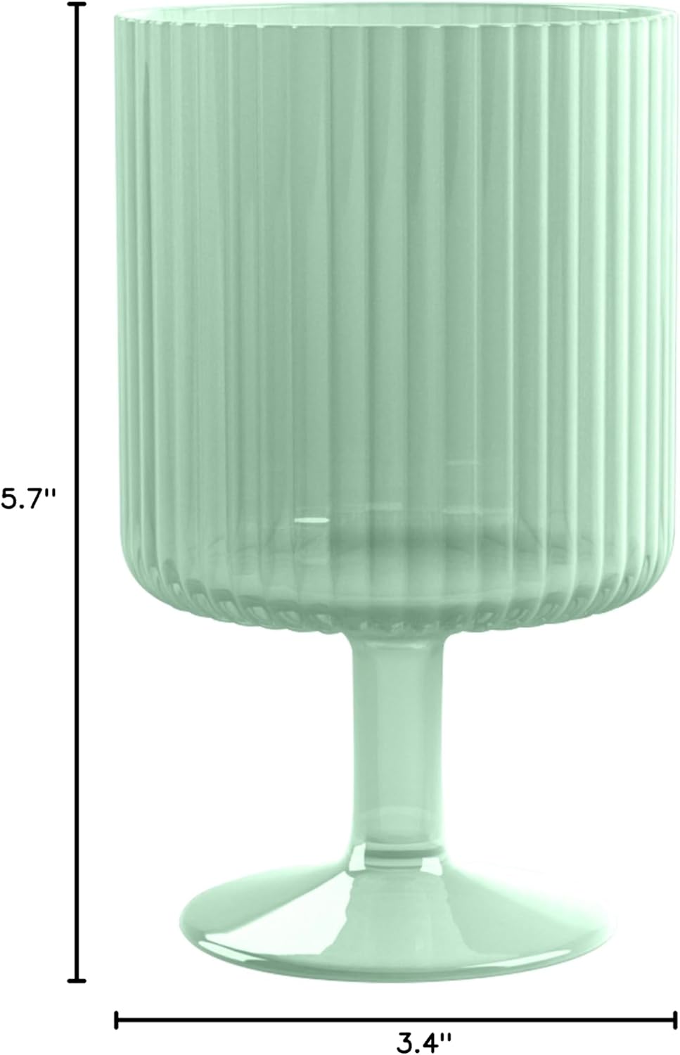 Abode Homewares Mesa PP Wine Glass - Mint - 15 oz - Set of 6