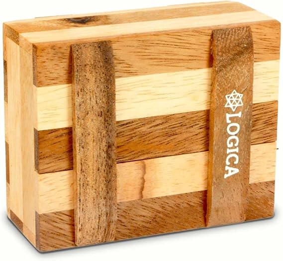 Logica Jeux Art. The Zebra Box - Secret Box - Difficulte 3/6 Difficulte - Wooden Puzzle - Leonardo da Vinci Collection