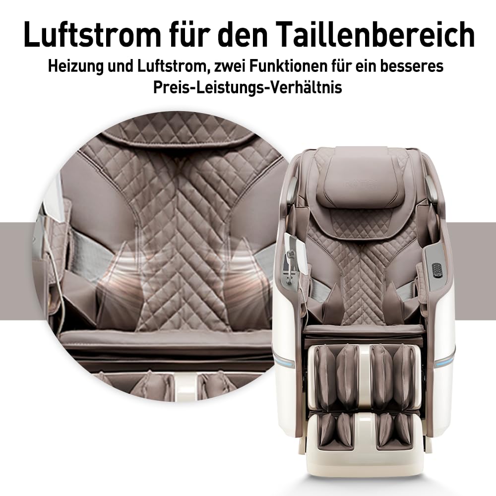 ROTAI 4D Fauteuil de massage complet du corps Fauteuil de massage à gravité zéro pour massage Back Neck relax at Home Office