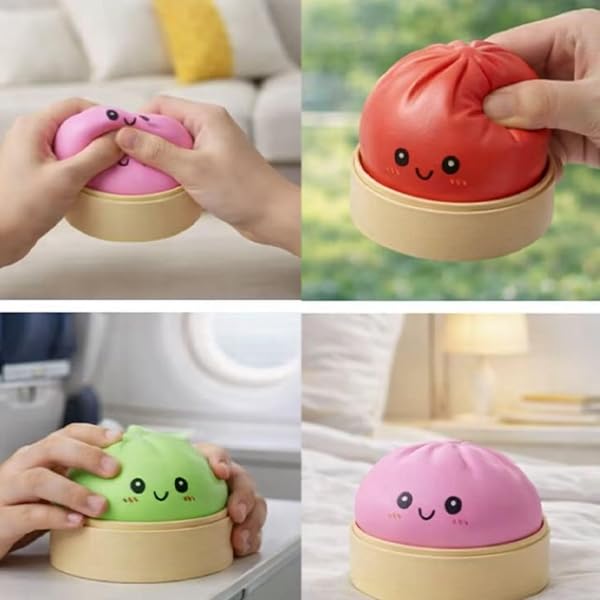 New 2026-Dumpling Squishies & Dumpling Squishy Mystery Box Squishy Dumpling (Purple) - 3