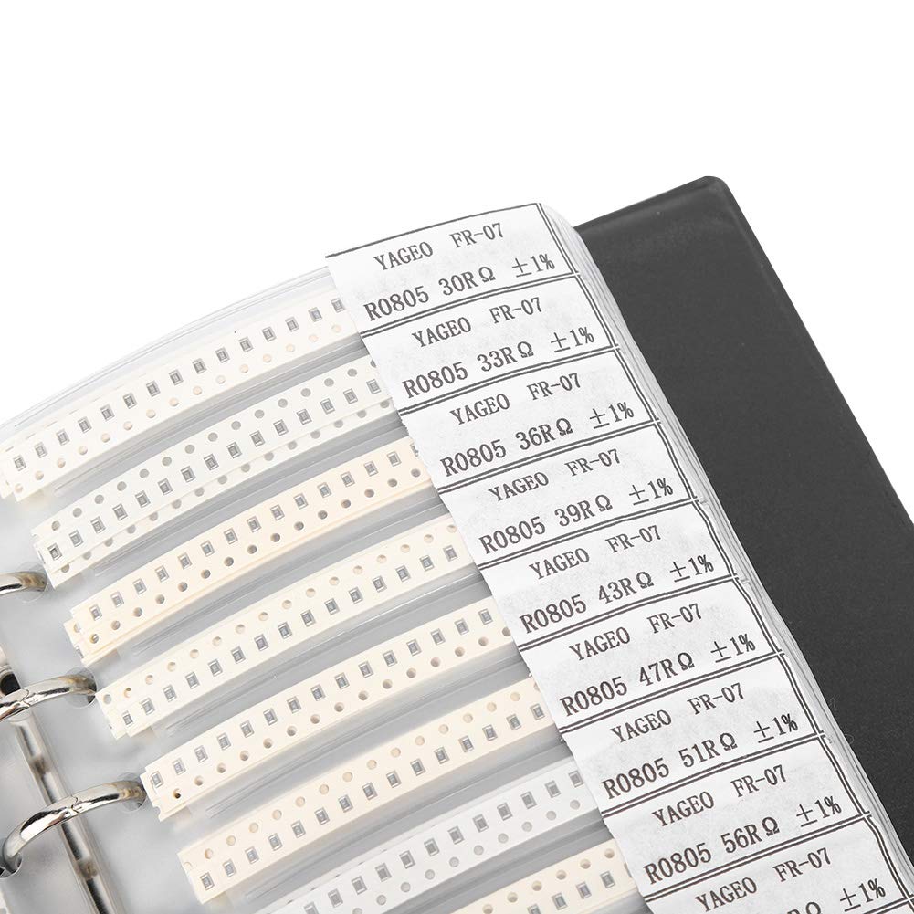 0805 Serie 170 tipi resistori componenti elettronici kit di assortimento campione libro nero per gli appassionati di professionisti elettronici