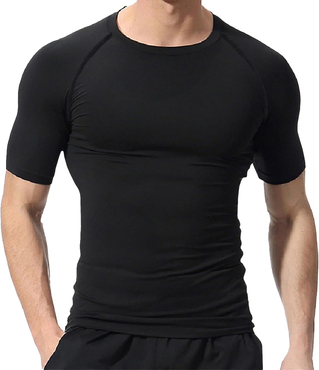 Men's Compression Shirts Workout Sports Short Sleeve Running Tops Cool Dry Tight T-Shirt Baselayer Gym Undershirts - Image 2