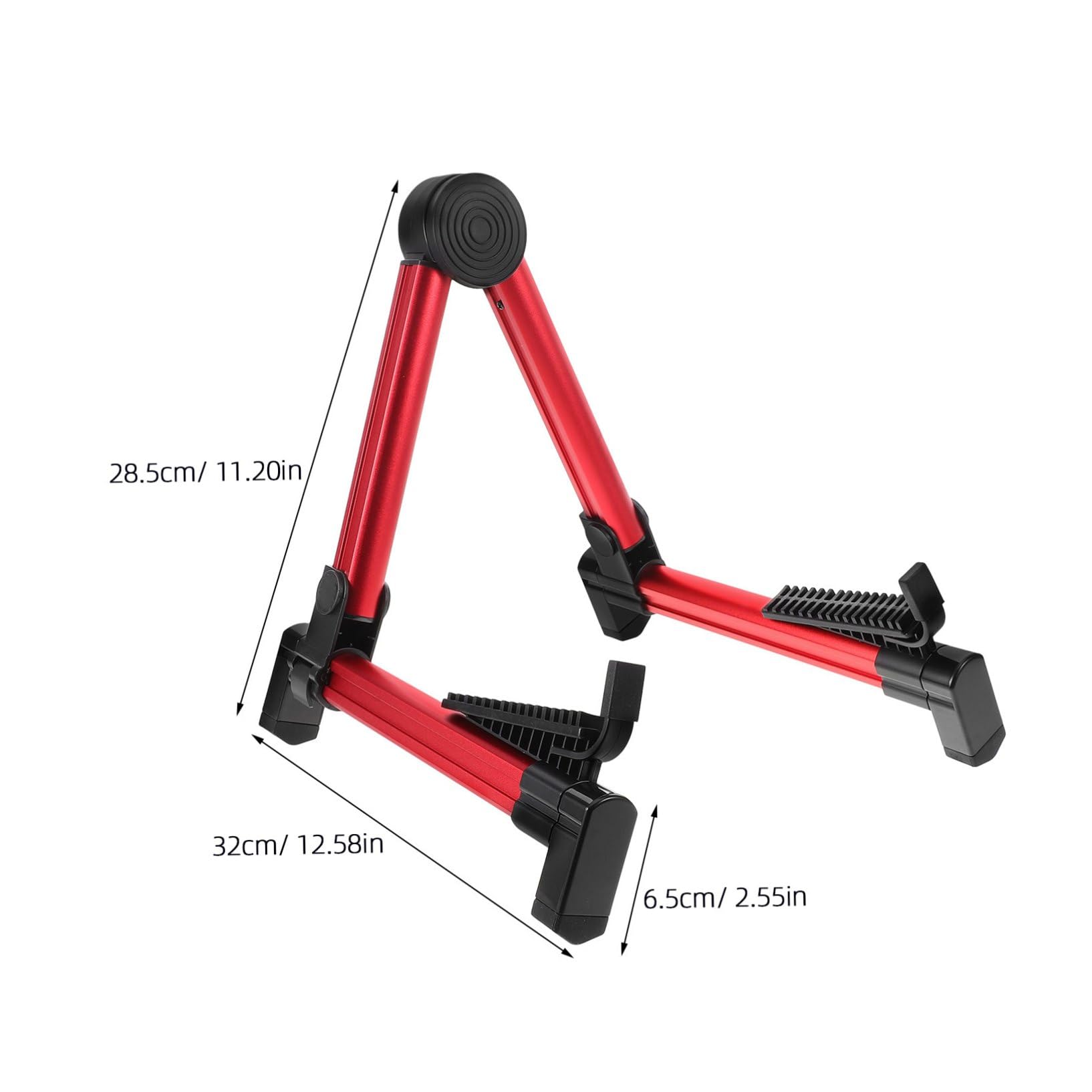 Supporto per Chitarra e Zhongruan da Terra Pieghevole, Lega di Alluminio e Silicone, Stabile per Uso Domestico, Colore Rosso