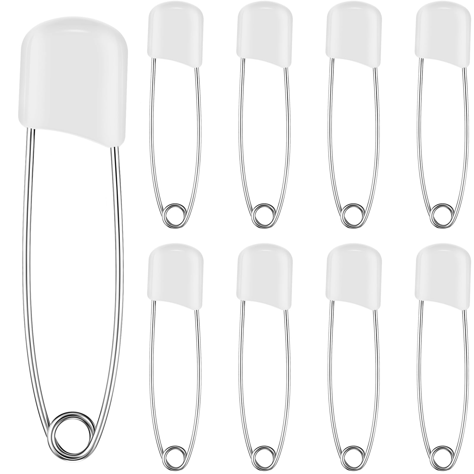WILLBOND 8 Pcs Diaper Pins Safety 2.2 Inch Plastic Head