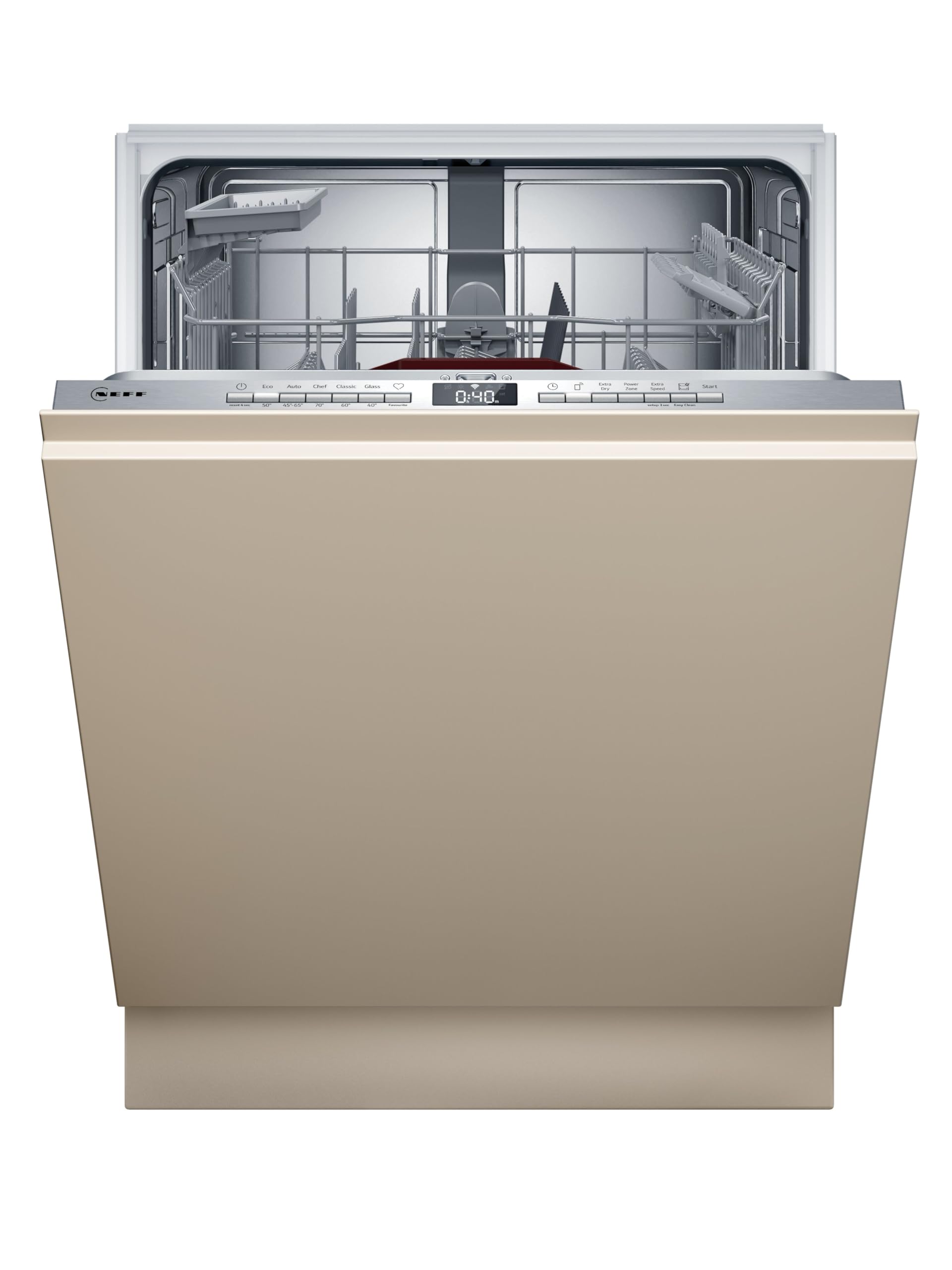 NEFF N 50, Smarter XXL-Geschirrspüler Vollintegriert 60 cm, S275EAX16E, Made in Germany, Besteckkorb, starke Reinigung mit Chef 70ºC, Open Dry, RackMatic, Gap Light, Vario Scharnier
