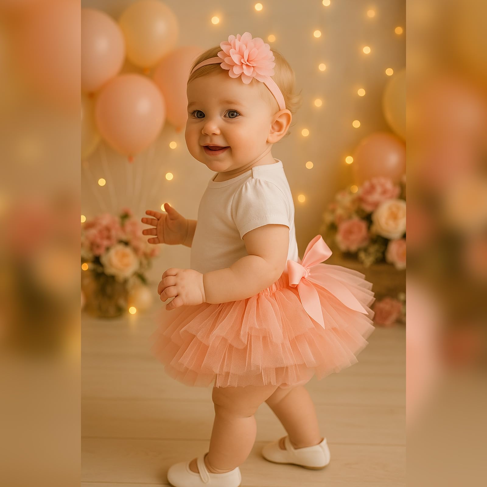 HOOLCHEAN Jupe Tutu Super Douce et Moelleuse avec Couvre-Couche pour bébé Fille