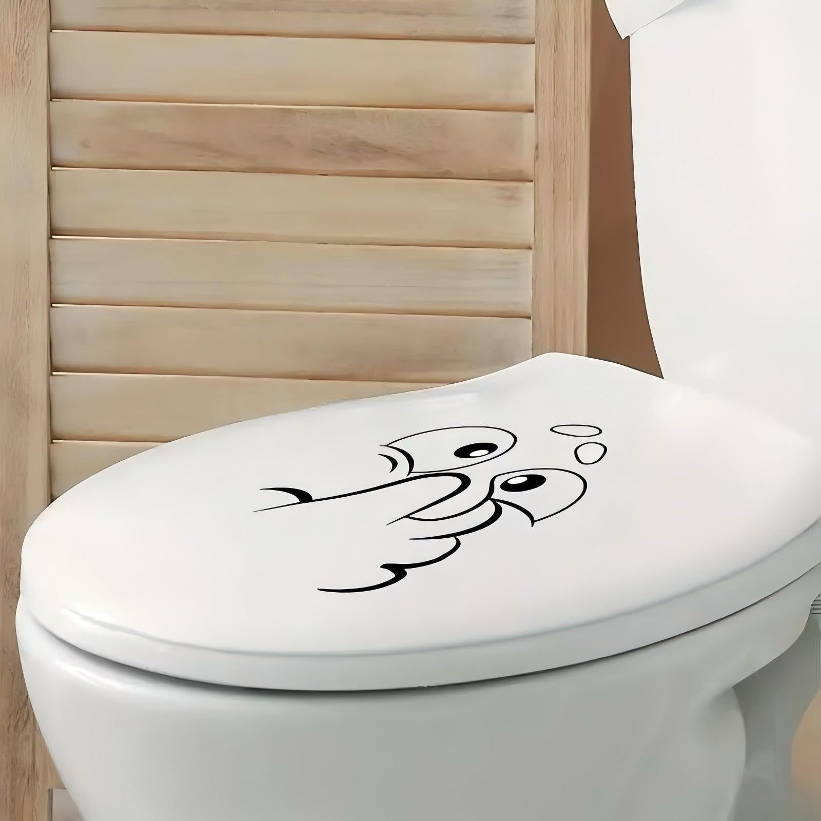 3 piezas Decorativas Divertidas para WC, Adhesivo Impermeable Extraíble de PVC - para Tapa de Inodoro, Paredes, Puertas, Decoración de Baño, Cocina, Habitación
