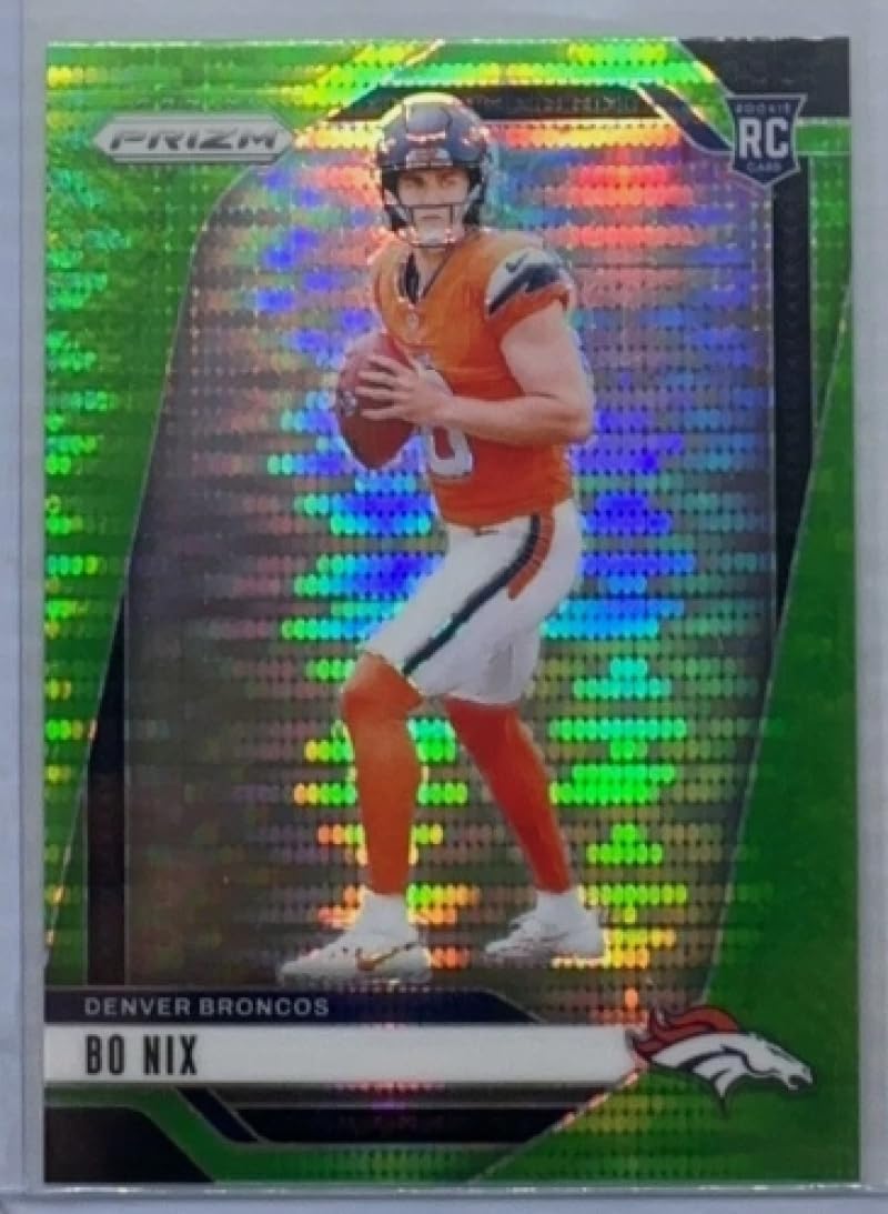 Football Trading Card 2024 Panini Prizm Prizm Neon Green Pulsar #309 Bo Nix NM Near Mint RC Rookie Broncos