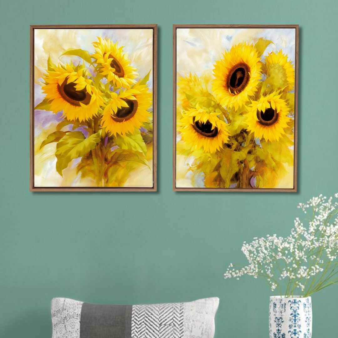 Painting Mantra Yellow Sunflower Theme Set of 2 Framed Canvas Art Print, Painting -Outer Size-13x17 Inches.Inner Size - 12 x16 Inches (B08CDYB71Q) Amazon Price History, Amazon Price Tracker