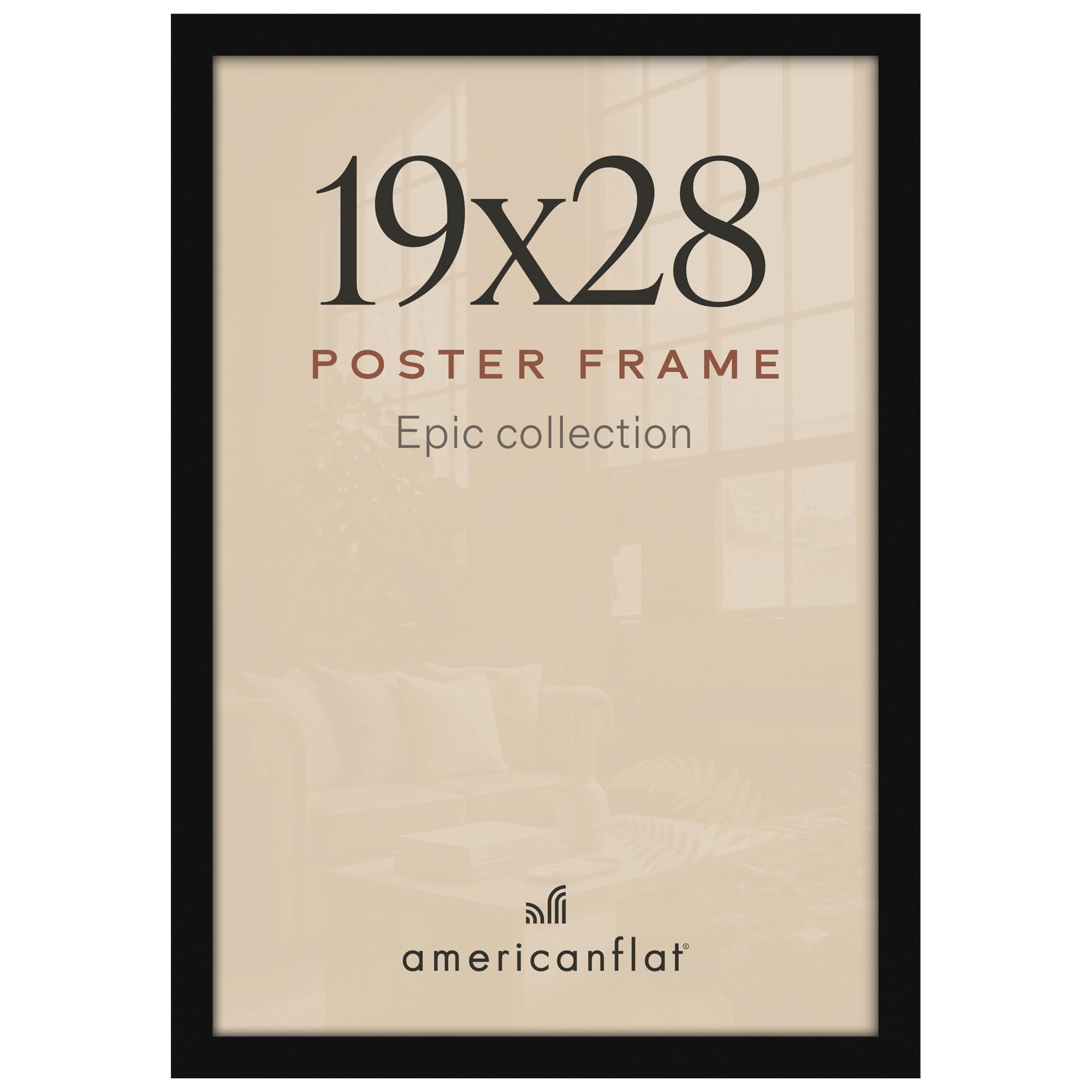 Americanflat 19x28 Poster Frame - Engineered Wood - Black