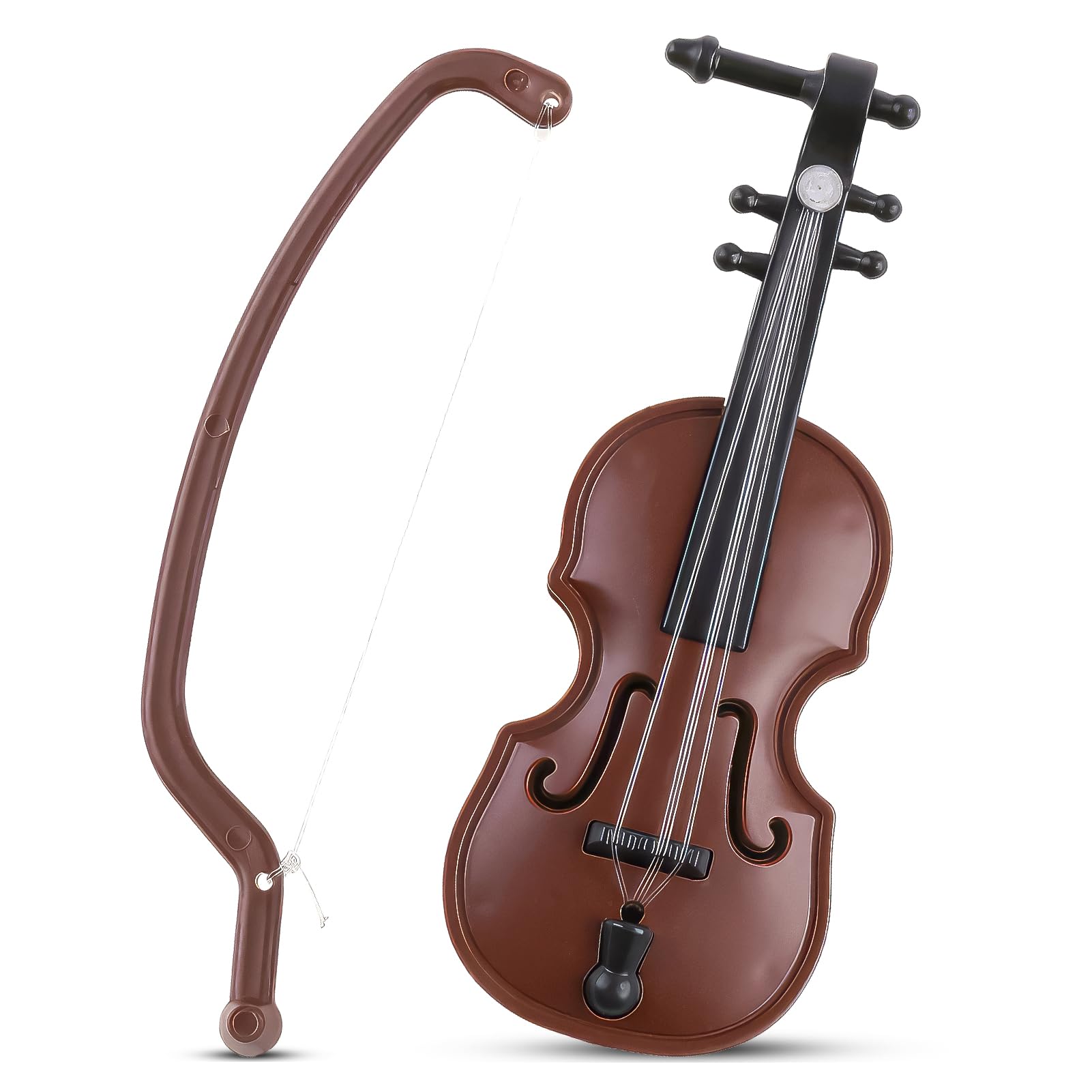 Miniature Violin Wooden Model with Bow Stand Support, World's Smallest Violin Dollhouse Decor