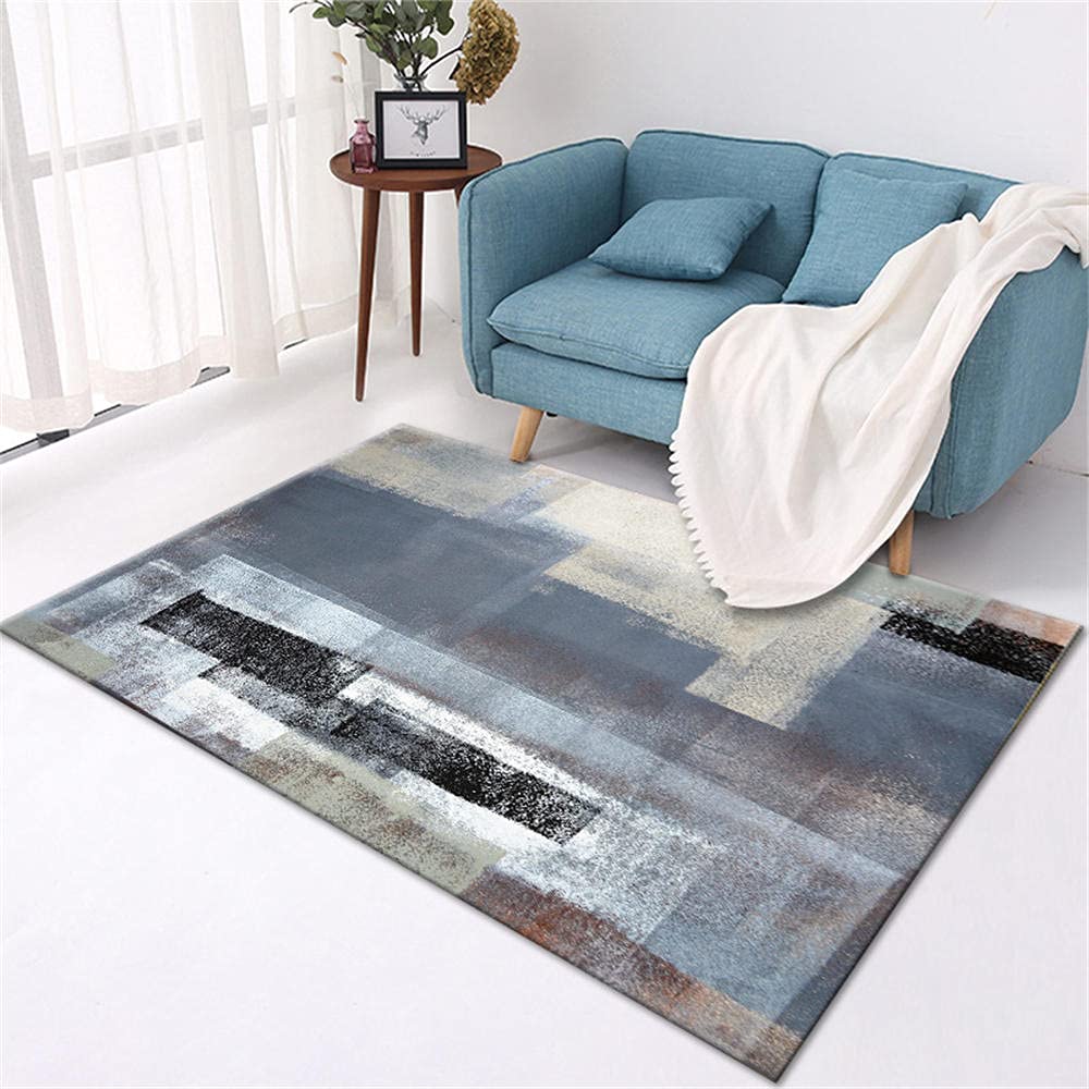 Tapis de chambre gris lavable doux tapis dessin 100X180CM