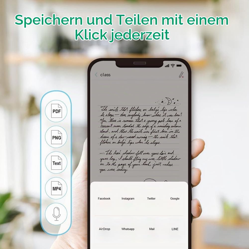 Bisofice Digitales Notizbuch A5 enthält Smartpen Smart Leder Notizbuch A5, wiederverwendbares Schreibtablett BT Wireless-Verbindung kompatibel mit Boardpen
