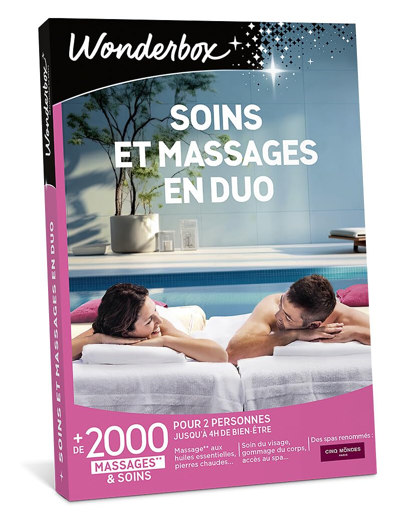 Wonderbox - Coffret Cadeau - Soins Et Massages Bien-Êytr en Duo - 2455 Soins, Massages sur Mesure, modelages, hammam, Soins du Visage pour 2 Personnes