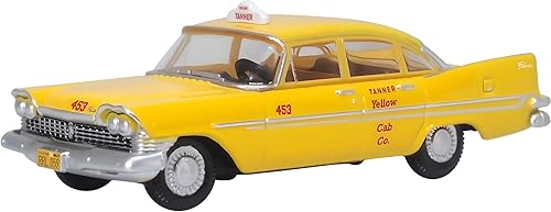 Oxford Diecast 1959 Plymouth Belvedere Taxi Amarillo Tanner Yellow Cab Co. 1/87 (HO) Escala Diecast Modelo Coche 87PS59002