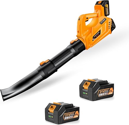 Soplador de hojas, soplador de mano de 320 CFM 180 MPH inalámbrico con 2 baterías de 21 V 5.0 Ah y cargador, soplador eléctrico ligero de 6 disponible en Yaxa Venezuela