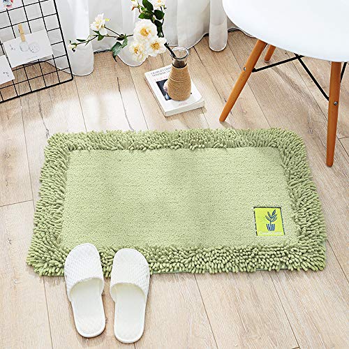 Tapis de porte en chenille de coton absorbant et antidérapant beige