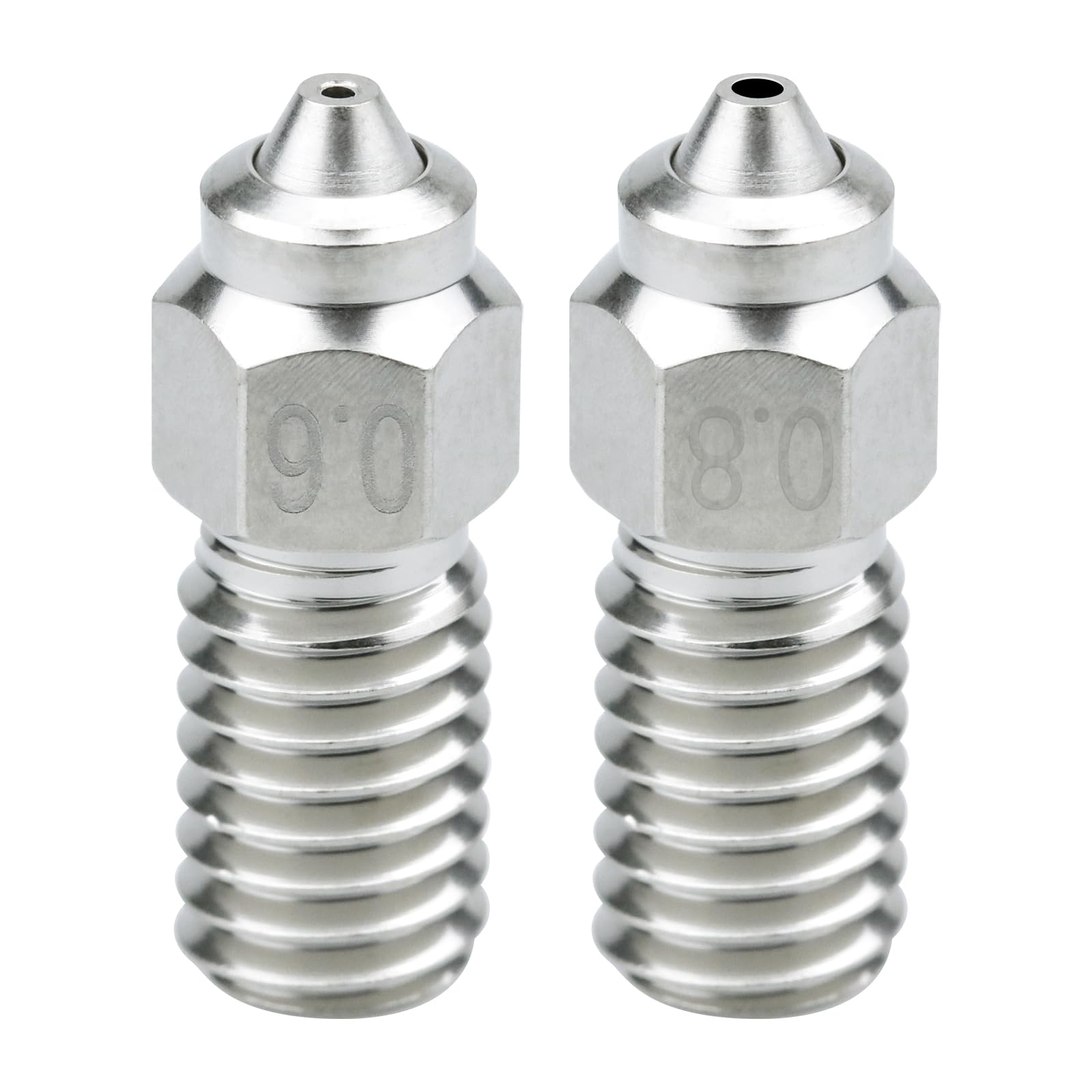 Upgrade Neptune 4 Hardened Steel Plated Copper 3D Printer Nozzles, 0.6mm 0.8mm 2Pcs Nozzle High Flow High Temperature Bimetal Nozzles Kit Compatible with Elegoo Neptune 4, Neptune 4 Pro