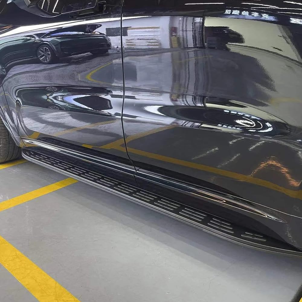 Deski do biegania do Porsche Cayenne 2019-2025, 2 szt. aluminiowych stałych stopni bocznych ze wspornikiem, zestaw do wkręcania bez wiercenia, łatwa instalacja DIY akcesoria do drążków Nerf, czarne