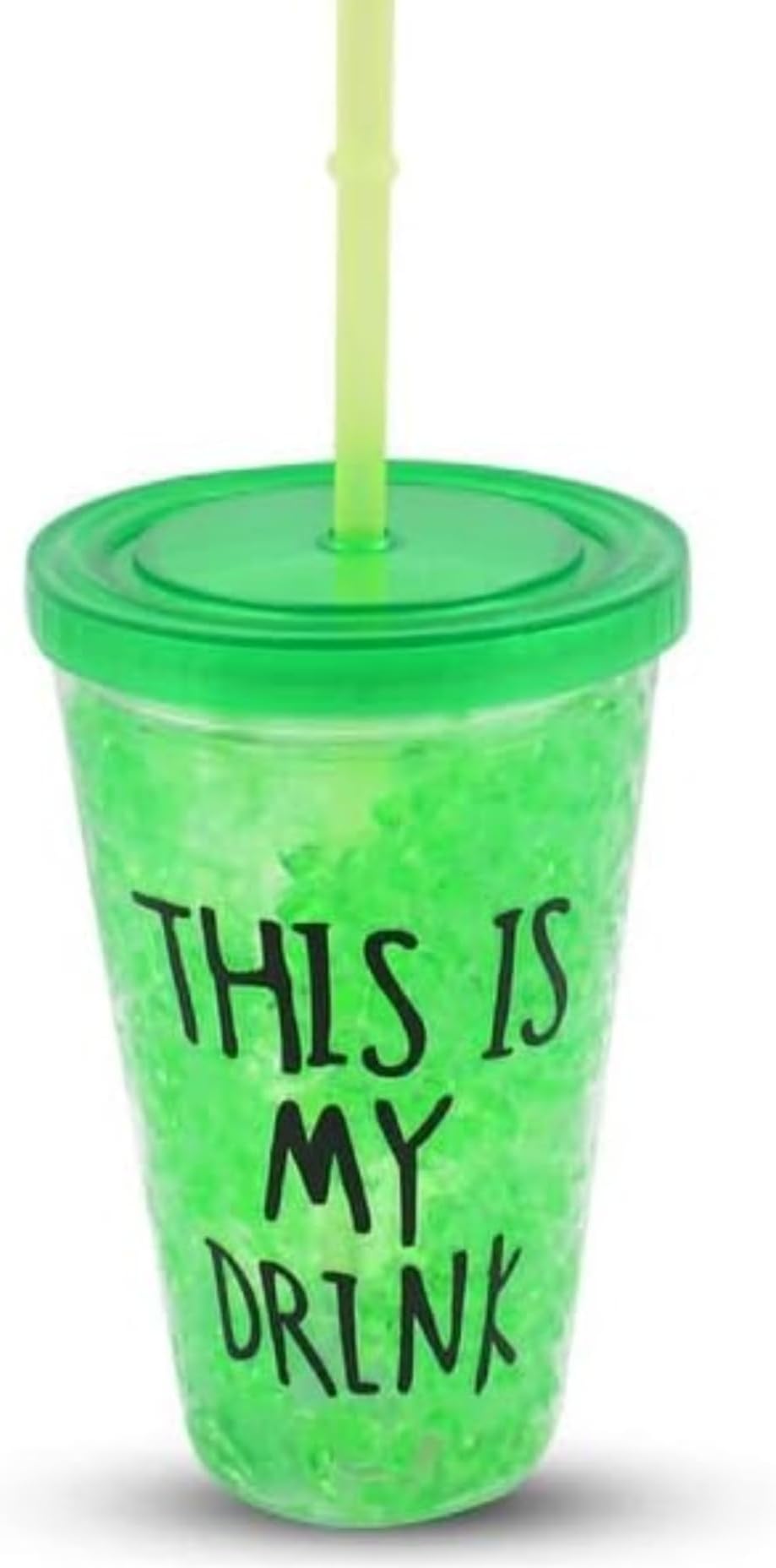 Home Decor Acrylic Lid Freezing Gel Frosty Ice Mason Sipper Bottle Jar with Straw 450 ML Sipper Water and Drinks Tumbler Sipper with Straw for Girls, Kids and Boys (Blue)