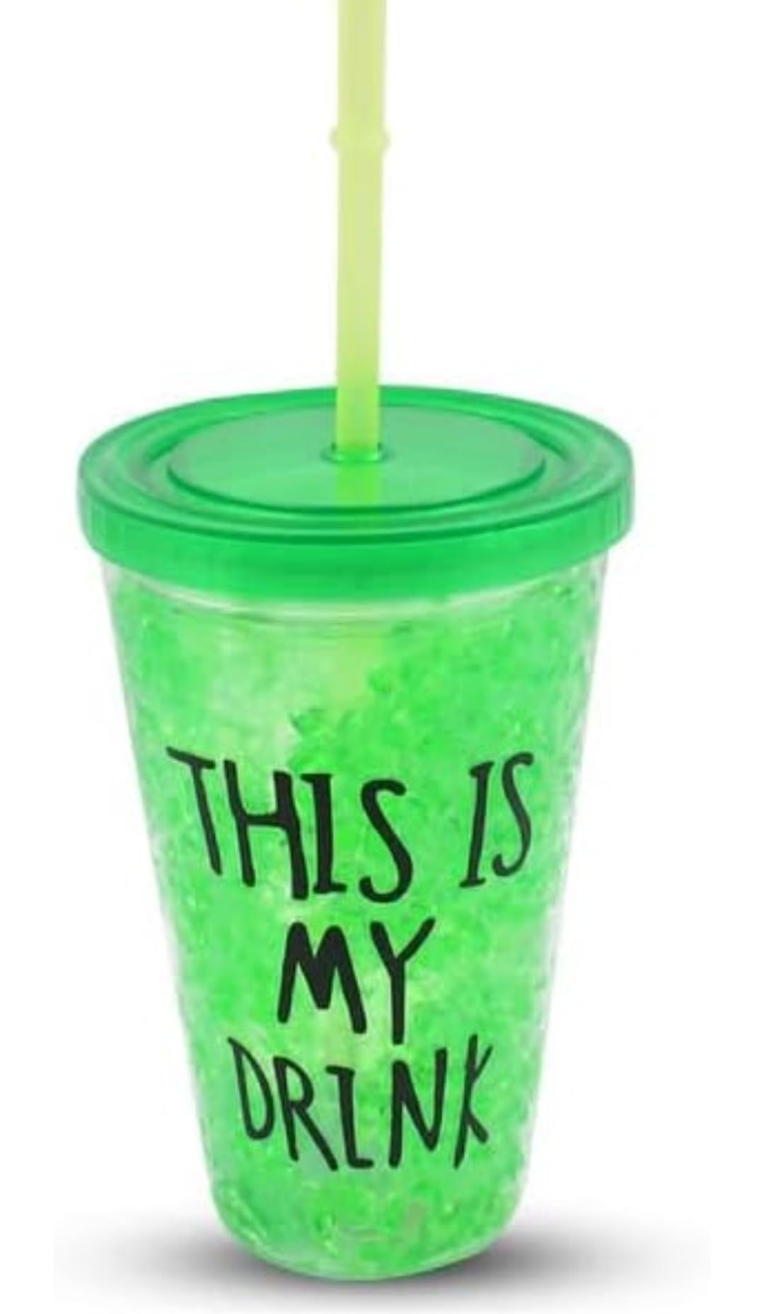 Home Decor Acrylic Lid Freezing Gel Frosty Ice Mason Sipper Bottle Jar with Straw 450 ML Sipper Water and Drinks Tumbler Sipper with Straw for Girls, Kids and Boys (Blue)