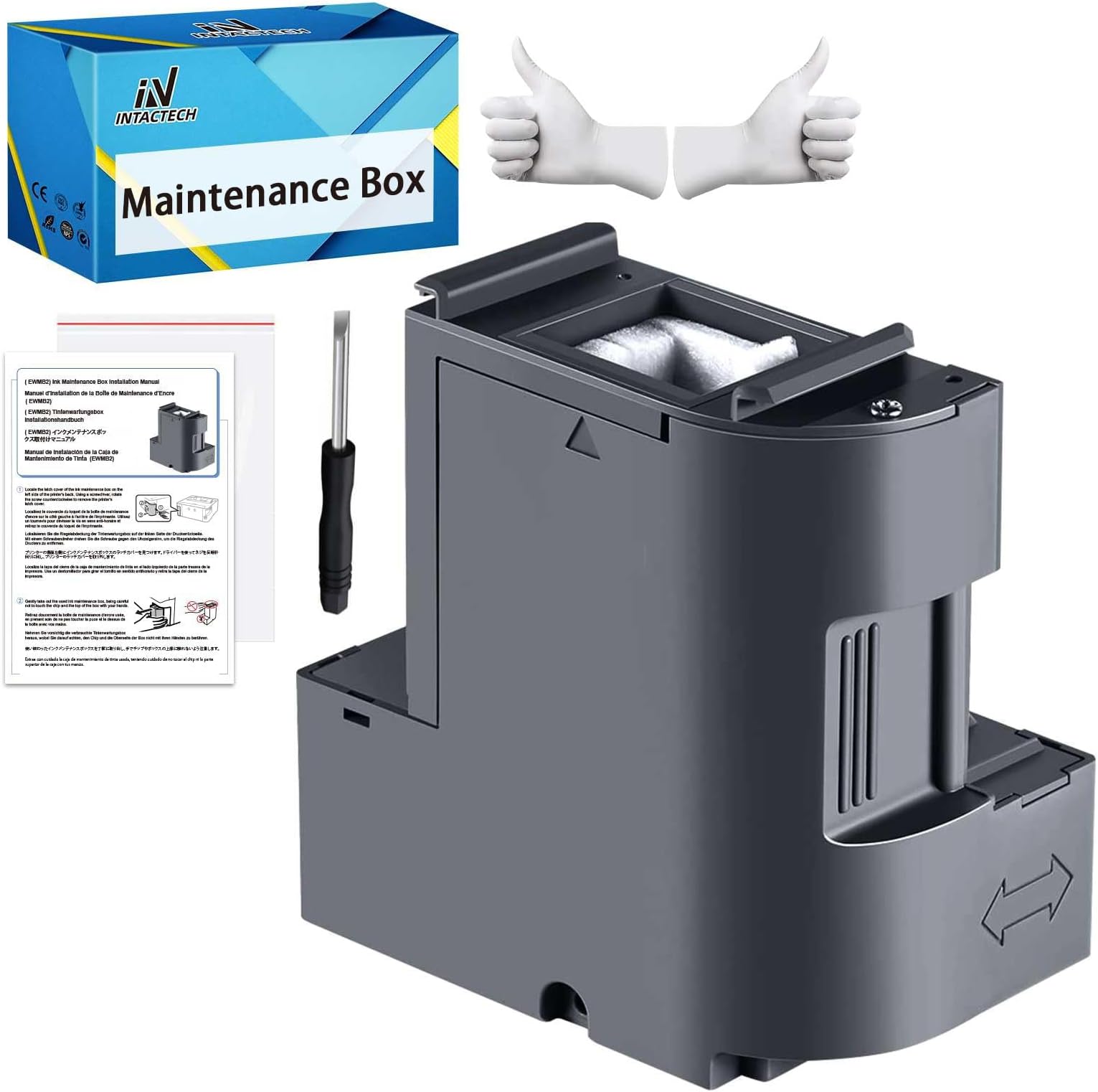 - Ink Maintenance Box Tank for ET-15000 ET-3750 ET-4750 ET-4760 ET-3760 ET-4850 ET-3850 ET-3710 ET-3830 WF-2860 (1 Pack)