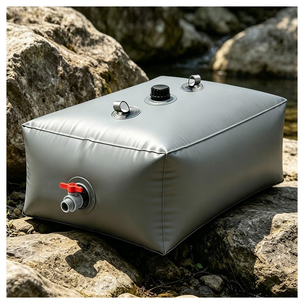 Zfmnoyev Soft PVC Water Storage Bladder, Large Capacity Foldable Portable Water Tank, Emergency Water Bag for RV, Truck Bed, Fire Prevention, Drought Resistance(1x0.8x0.5m-400L)