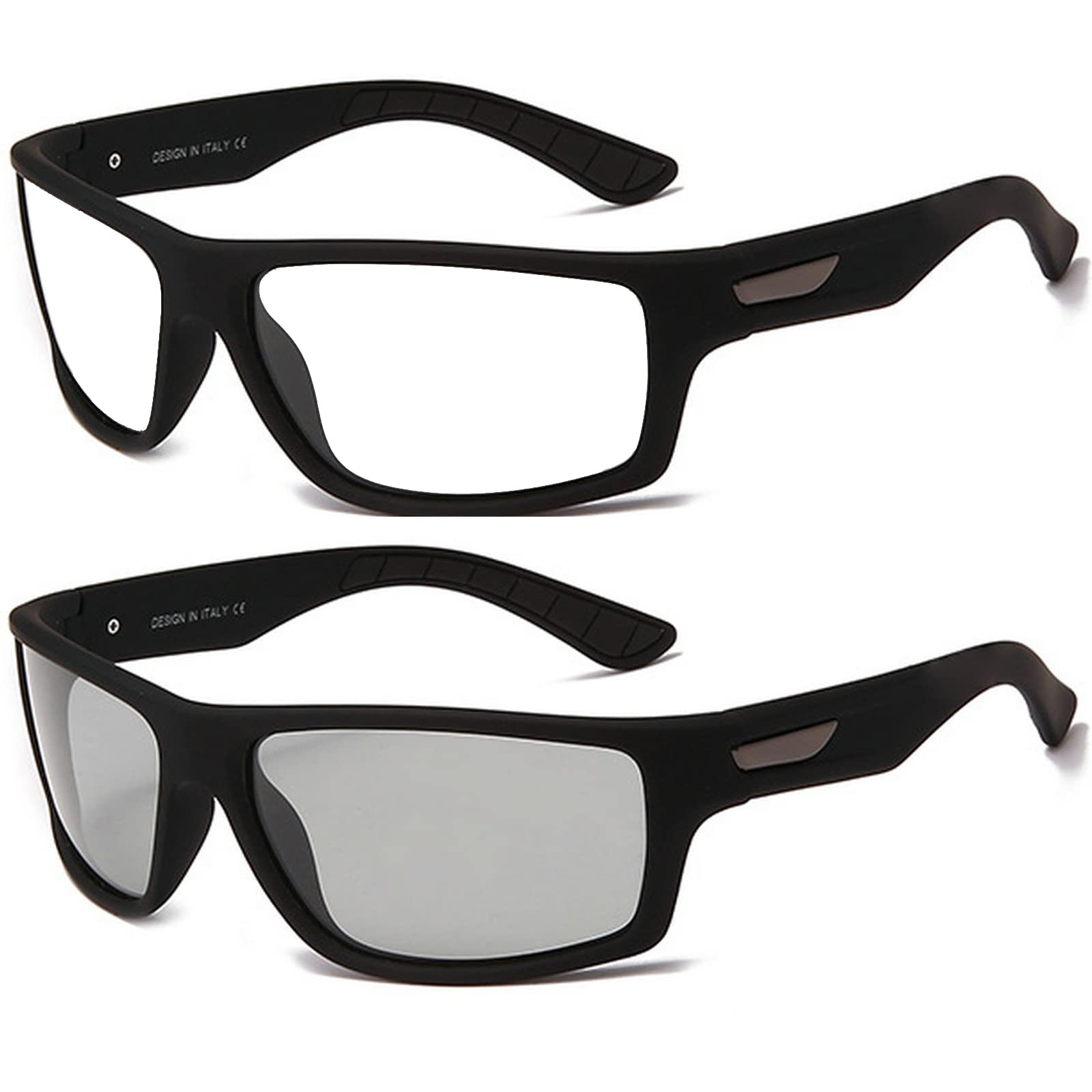 Transition Full lens Reader Sunglasses for Men and Women,Wrap Around Sports Photochromic Reading Glasses UV Protection (black, 2.5, multiplier_x)