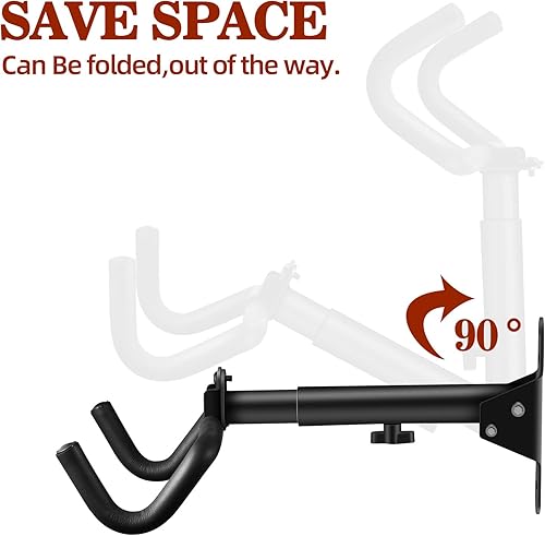 Miniatura 3 de Dirza Soporte de pared para bicicleta plegable longitud y ángulo ajustable soporte horizontal para bicicleta para garaje interior hogar bicicletas