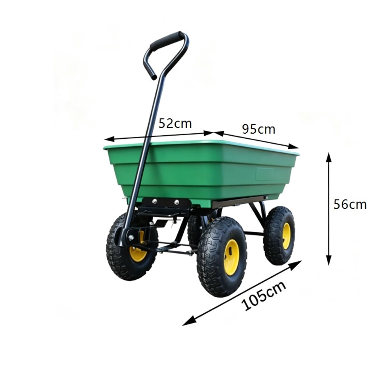 Carro da giardino/Carrello da giardino Carrello da giardino for carichi pesanti con carriola con maniglia girevole a 180° for esterni carriola