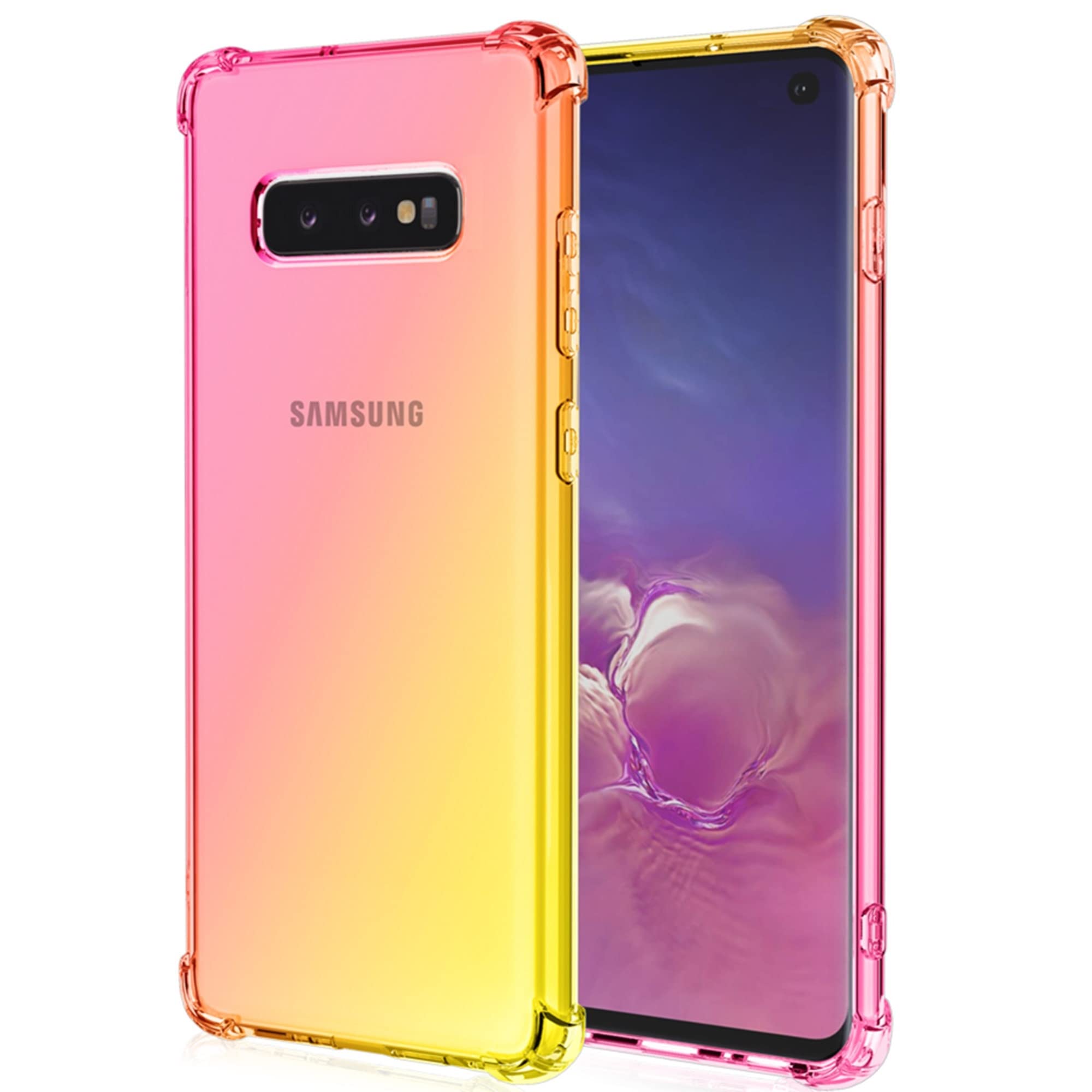 HUANGTAOLI Case for Samsung Galaxy S10e, Airbag Drop Protection Gradient Color Bumper Phone Case