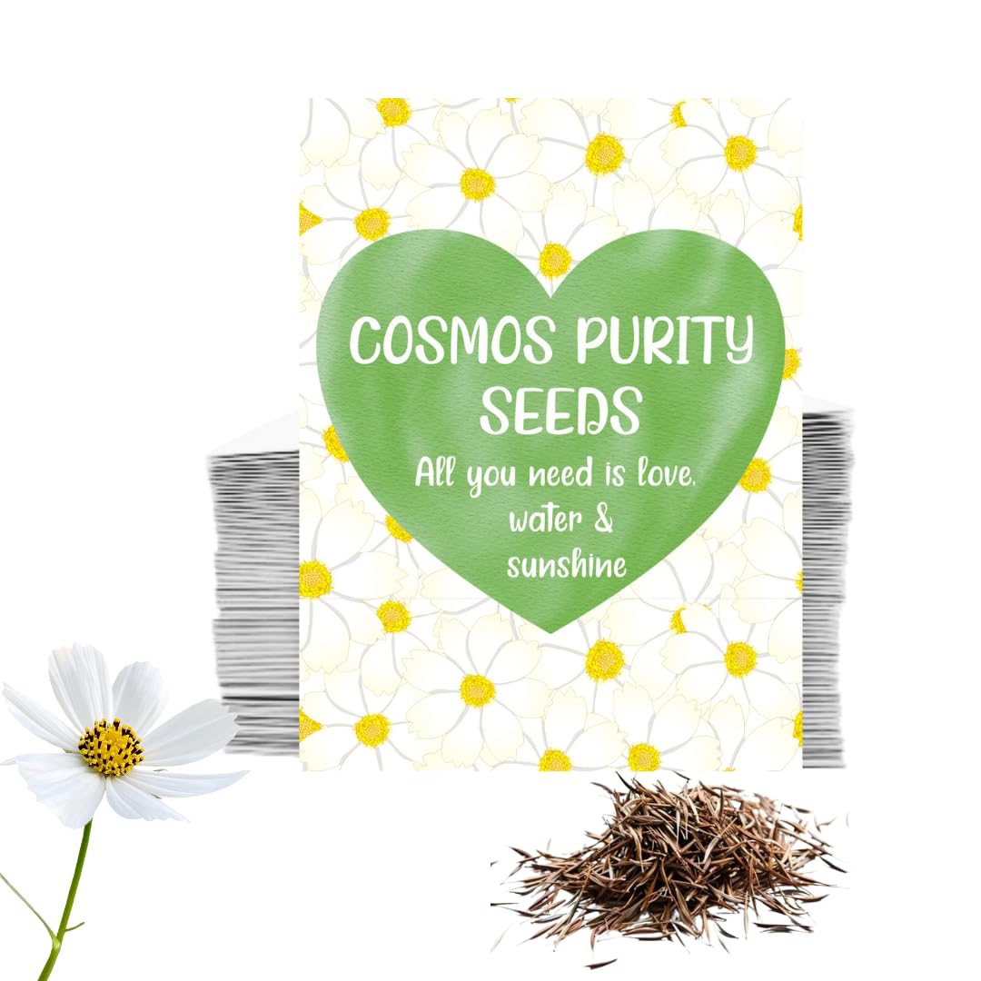 Blooming Memories 50 x Funeral Seed Packets with Cosmos Seeds/Funeral Favours for Guests to Grow Funeral Flowers/Perfect Funeral Decorations & Funeral Gifts