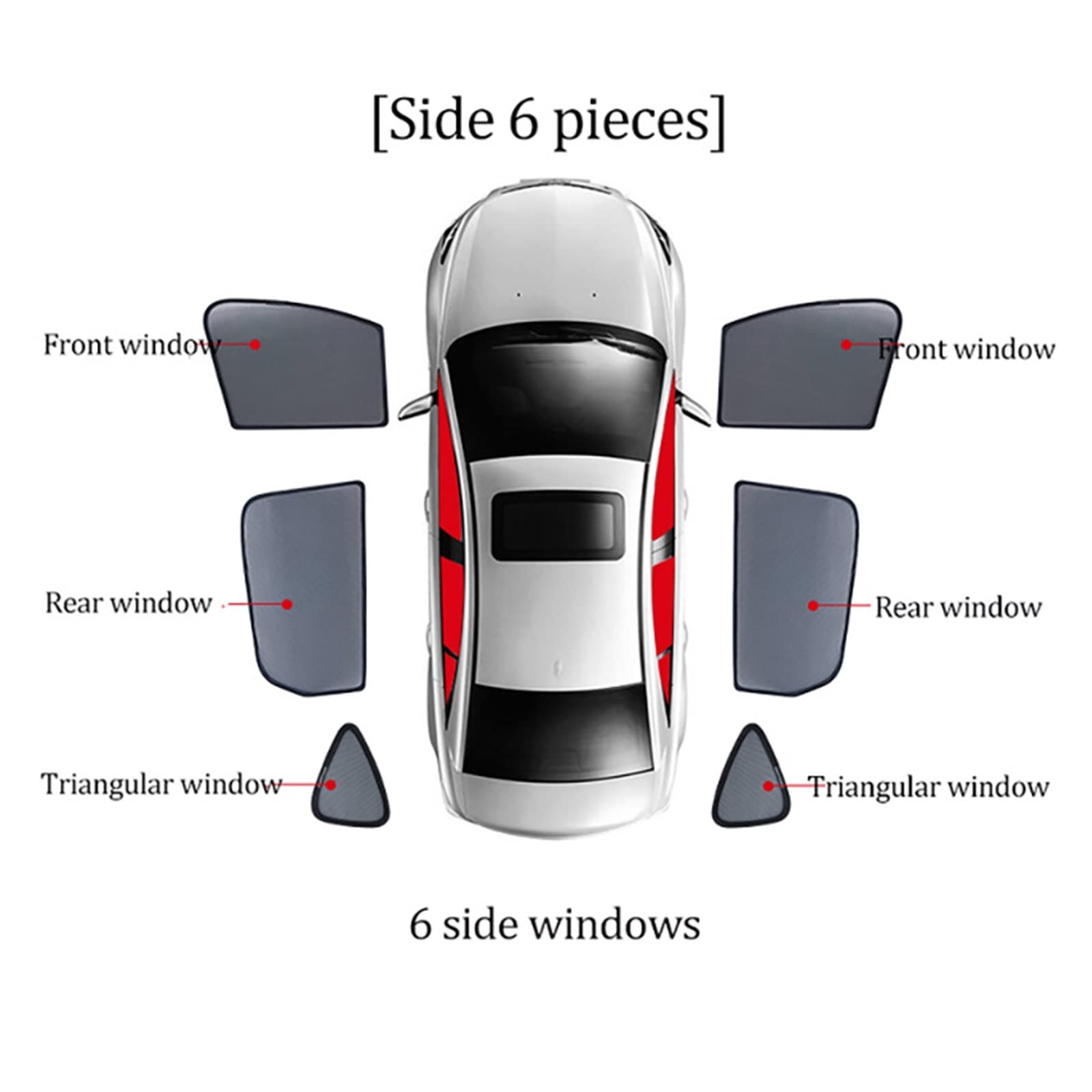 Parasole Macchina Per Jeep Per COMPASS MP 2017-2023 Magnetico Finestrino Laterale Anteriore Posteriore Parabrezza Tenda Auto Parasole Scudo Auto Parasole (Misurare : 6PCS)