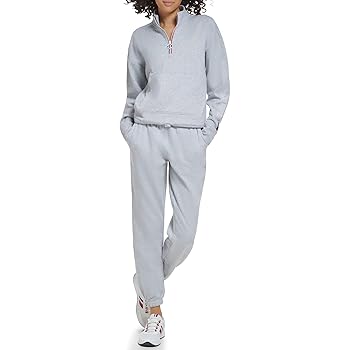 Tommy Hilfiger Sport womens Sport Quarter Zip,Pearl Grey