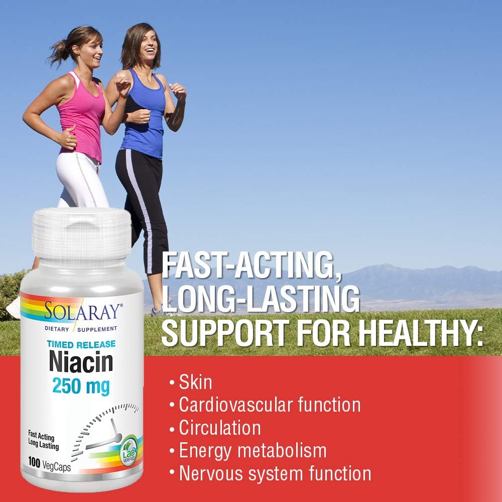 Buy Solaray Niacin TimedRelease 250mg, Vitamin B3 Skin Health