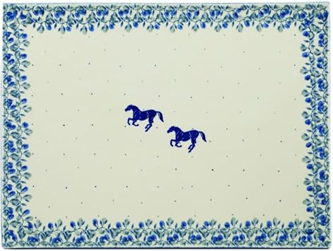 Polmedia Polish Pottery Cookie Sheet - Horse Gallop Pattern