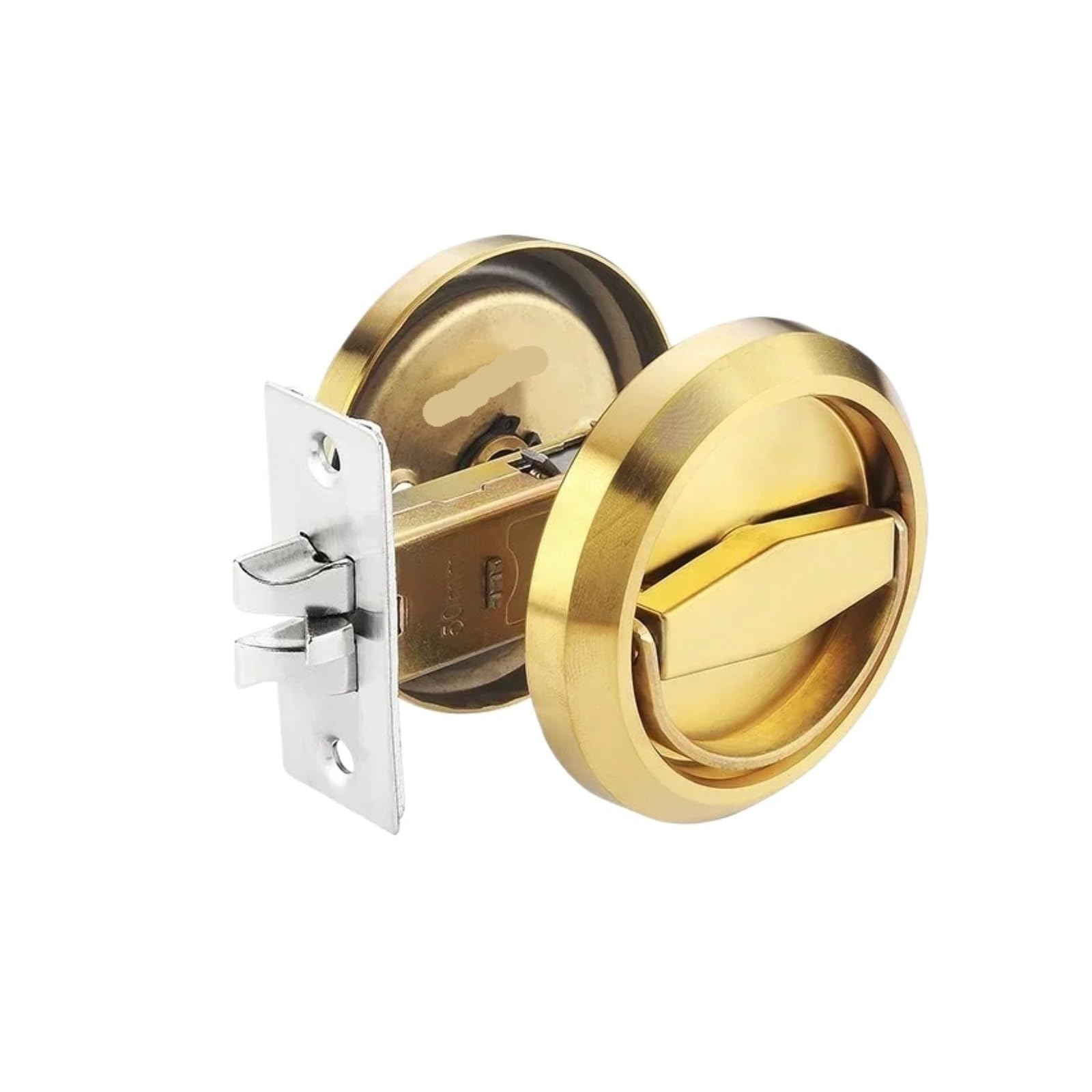 Round Recessed Door Lock Stainless Steel Embedded Invisible Door Lock