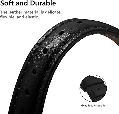 Miniatura 3 de Leather Watch Bands Compatible with Garmin Lily 2, 14mm Soft Genuine Leather Strap Sport Replacement Wristband for Garmin Lily 2  Lily 2 Classic for