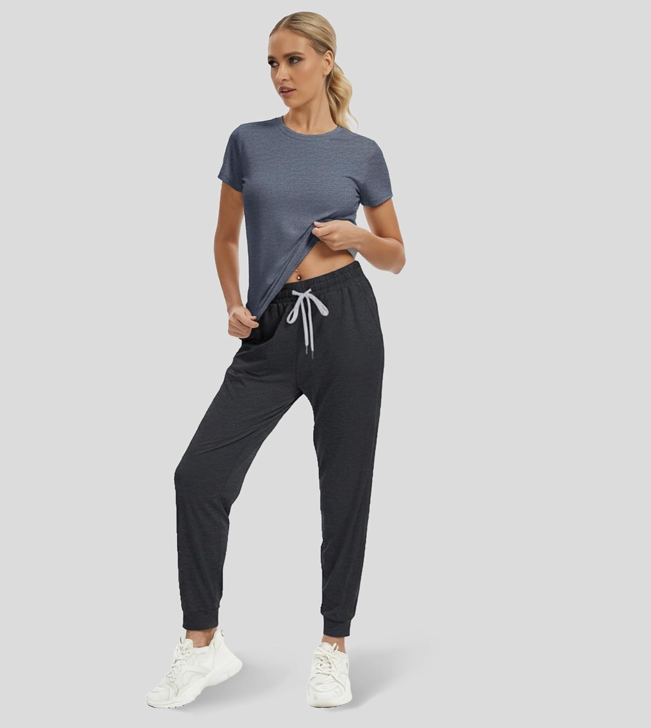 Fioboc Workout Crop Tops for Women Slim-Fit Athletic Short Sleeve Tee Gym Running Yoga Casual Tight Shirts XS-2XL - Image 3