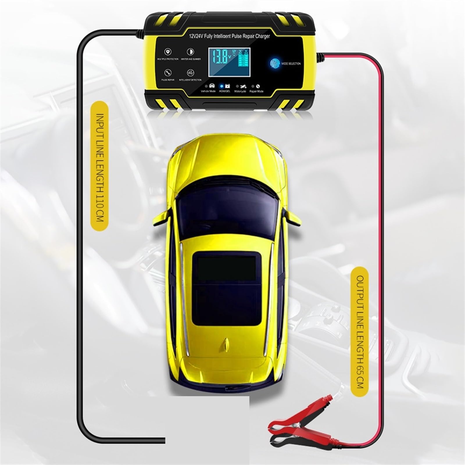 Ładowarki Naprawcze 12V/24V Cyfrowy Wyświetlacz LCD Ładowarka 6Ah-150Ah Akumulator Kwasowo-ołowiowy Moc Ładowania Akumulatora Do Motocykla Samochodowego Szybkie I Wydajne łAdowanie