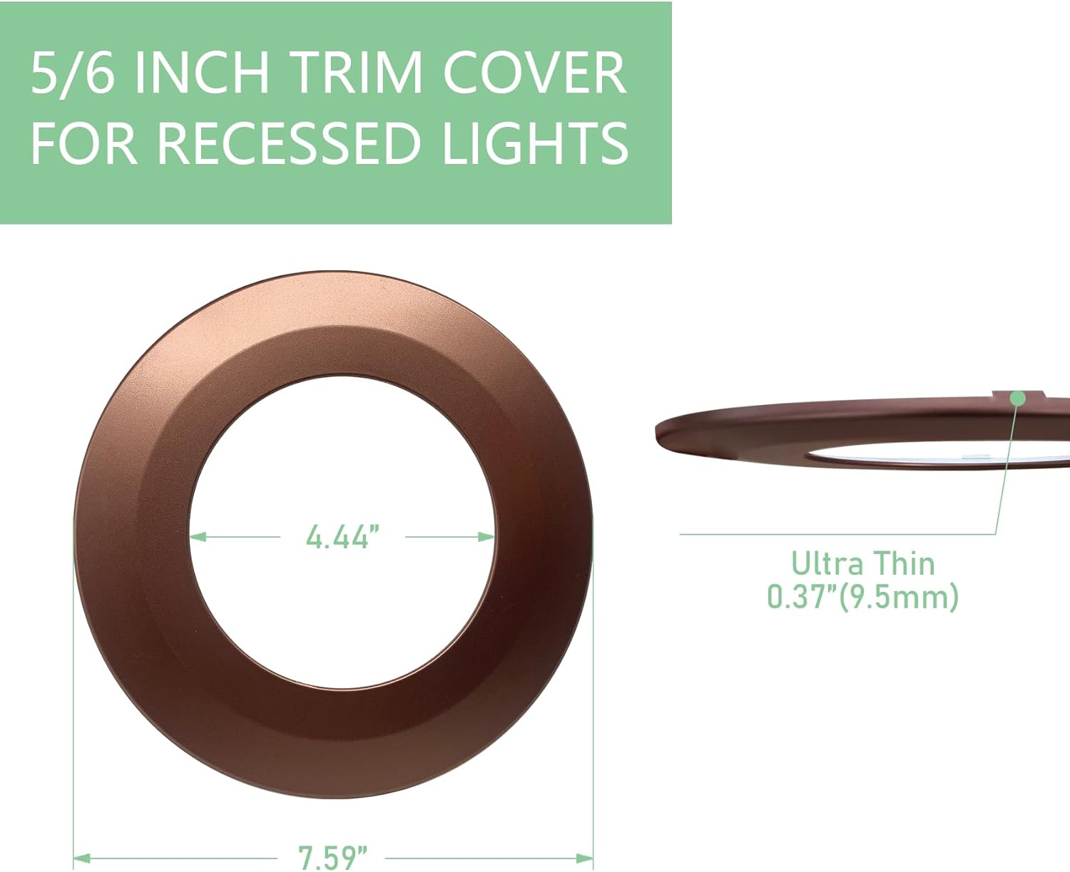 Soliseed 5/6 Inch LED Can Lights Length Adjustable 3000K Recessed Lights+Trim Ring for 5/6 Inch Retrofit Downlight, Bronze Can Light Trim Cover