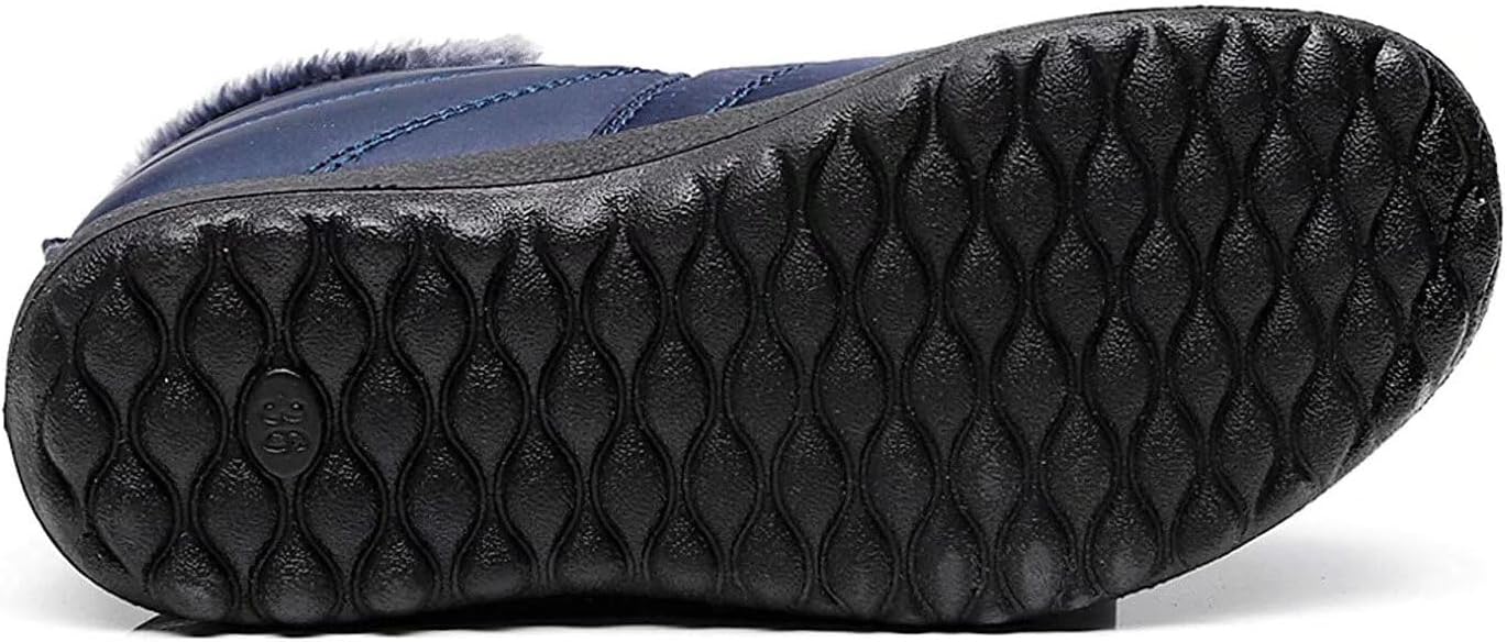 Unisex Waterproof Winter Snow Boots Warm Ankle Booties Fur Lining Shoes Lightweight