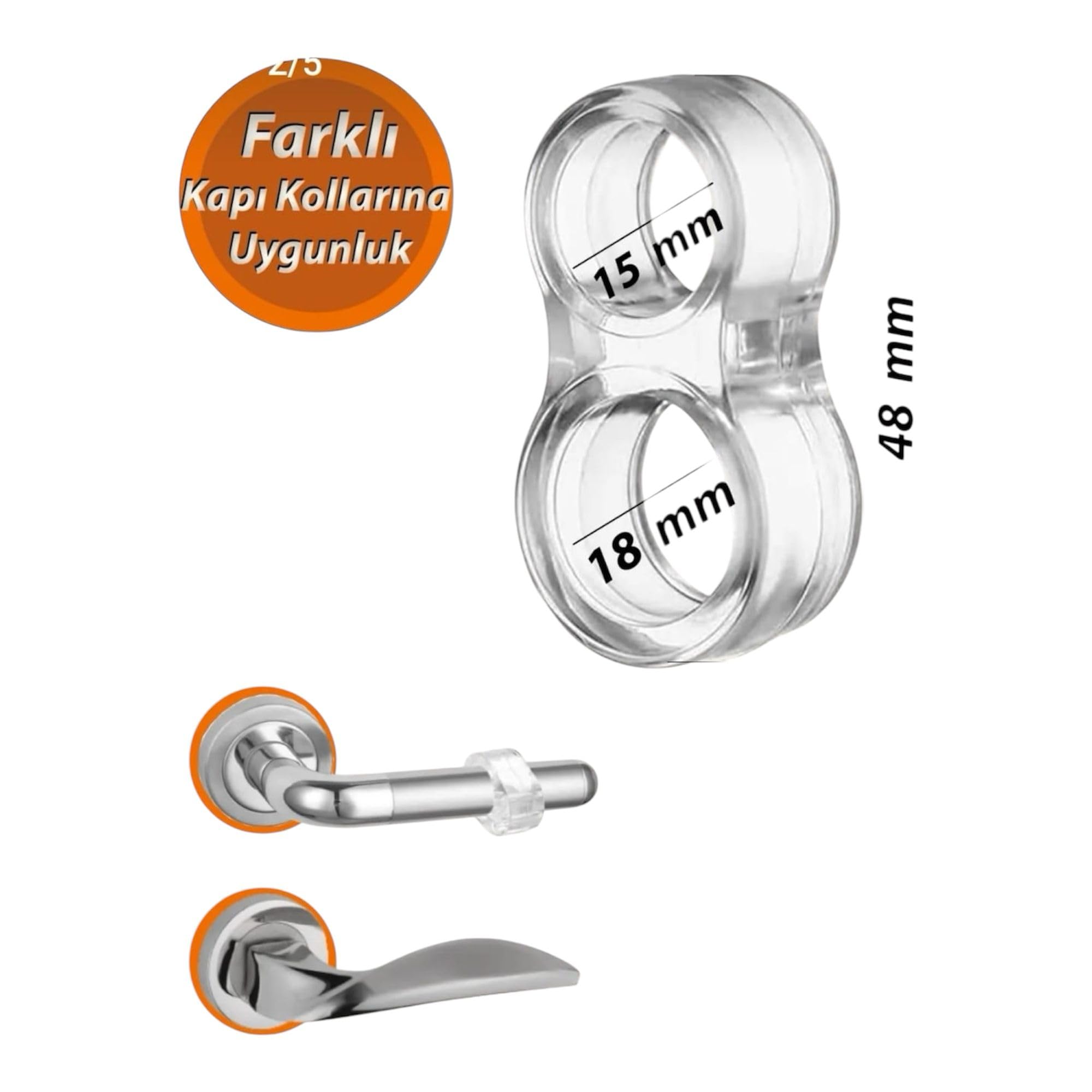 KTN Aksesuar Kapı Kolu Stoperi, Kapı Arkası Duvar Koruyucu Tampon, Silikon Durdurucu, Pencere Kolu Stoperi (6)